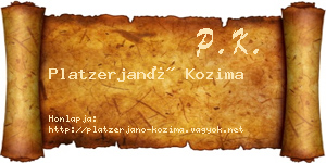Platzerjanó Kozima névjegykártya